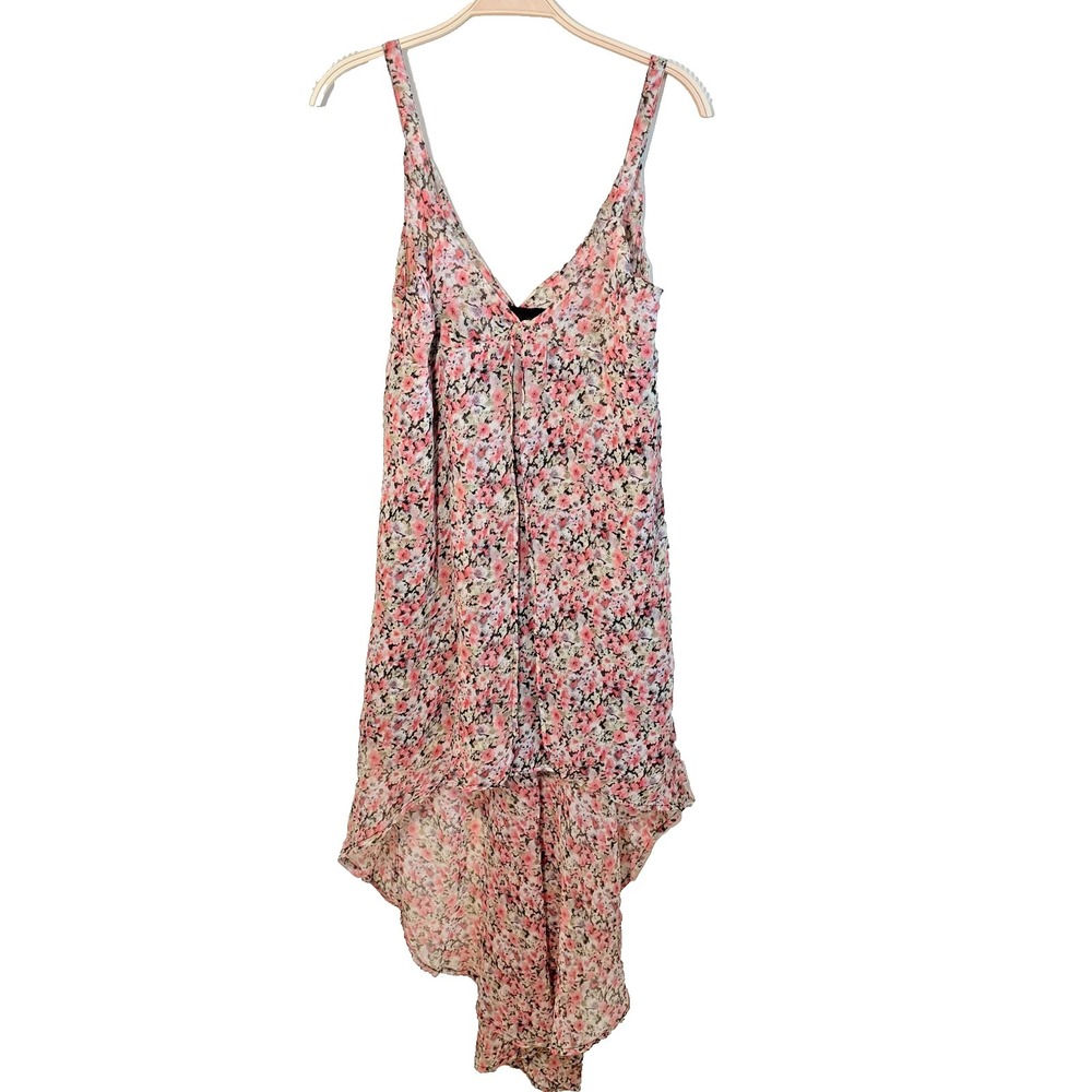 Y2K Cottagecore Womens Medium‎ Floral Chiffon Boho Hi Low Dress Forever 21